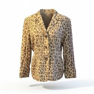 Dana Buchman Silk Animal Print‎ Women's Blazer Lined, SIZE 12